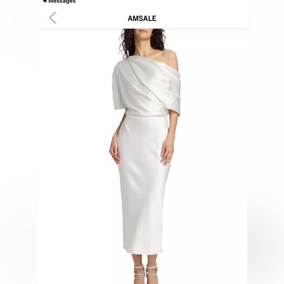 AMSALE WHITE DRESS SIZE 16 - Picture 3 of 3
